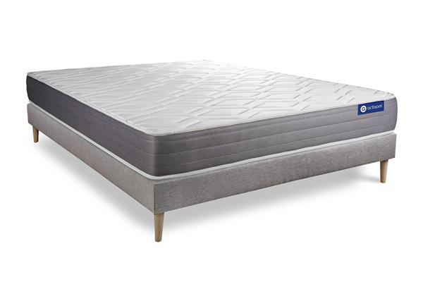 Ensemble 140x190 cm sommier kit gris