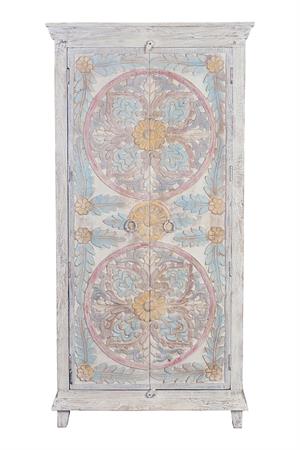 Armoire manguier détails vieillis tons pastel