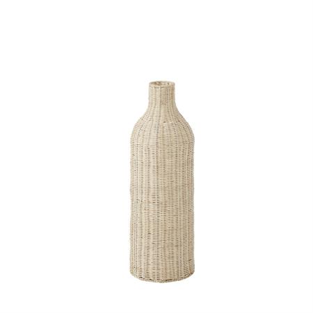 Grand vase en rotin tressé beige H61