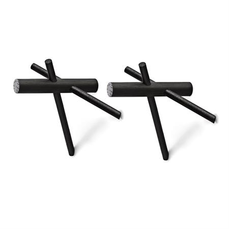 Patère en bois noir