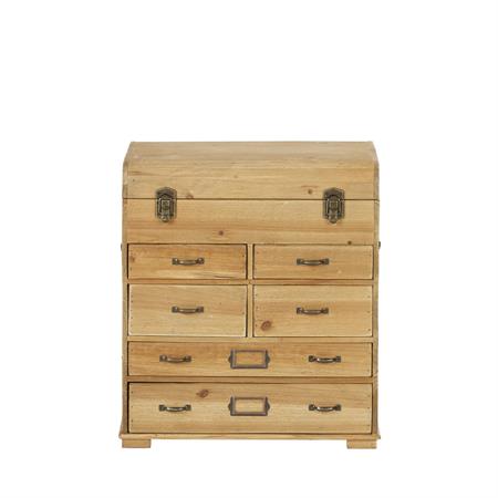 Petit meuble de rangement coffre 6 tiroirs en sapin
