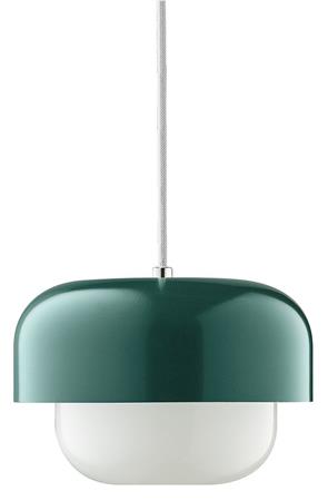 Suspension en verre et métal vert foncé