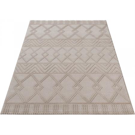 Tapis géométrique design en polyester beige 120x170