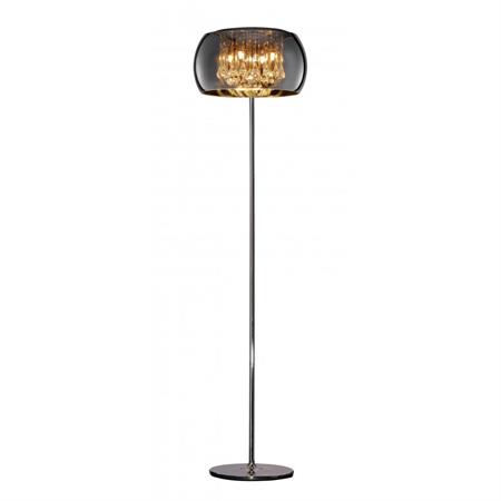 Lampadaire design en verre chrome