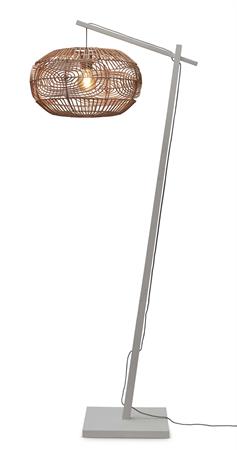 Lampadaire rotin brun Ø48cm