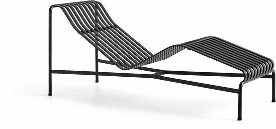 Chaise longue en métal anthracite Palissade - HAY