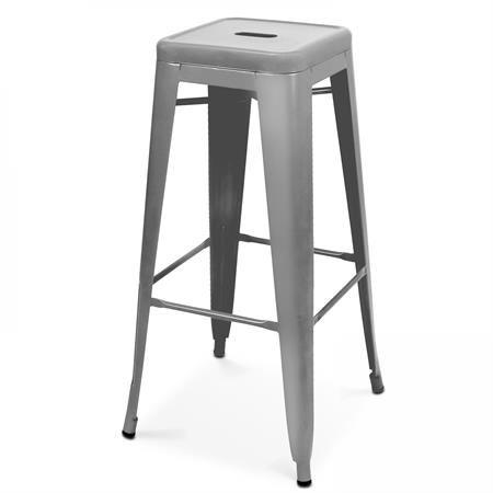 Tabouret de bar en métal gris mat