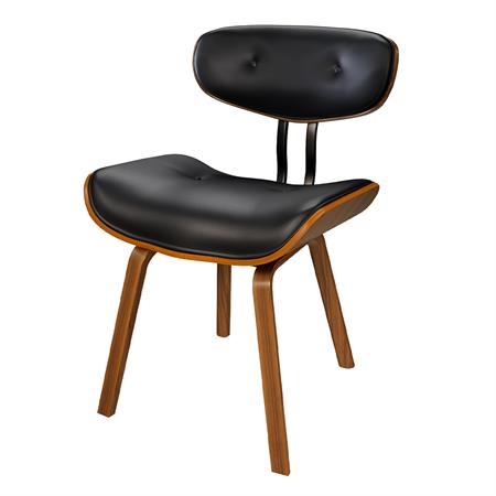 Chaise en PU noir et pieds en bois plié