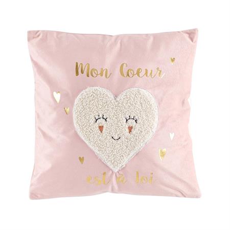 Coussin effet velours métallisé sherpa 40x40cm
