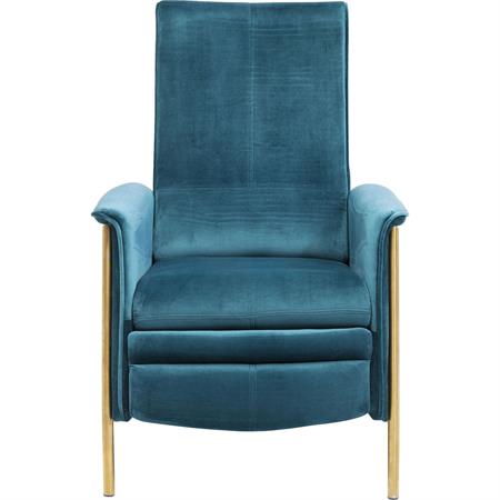 Fauteuil relax Lazy velours bleu pétrole Kare Design