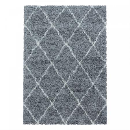 Tapis de style géométrique gris et blanc 80x150cm