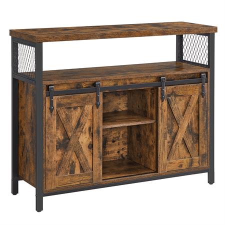 Meuble de rangement 2 portes effet bois couleur marron