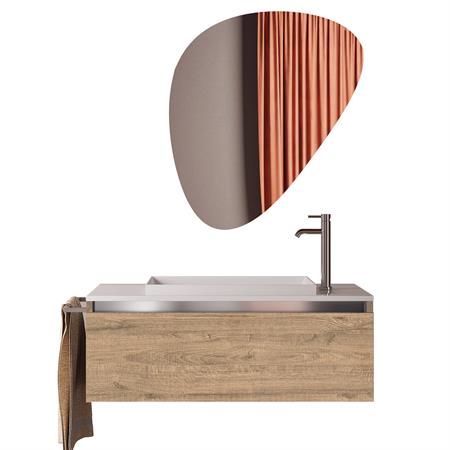 Meuble de salle de bain 3 pièces en mélaminé chêne miel