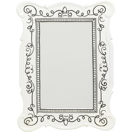 Miroir en polyrésine noire et blanche 67x50