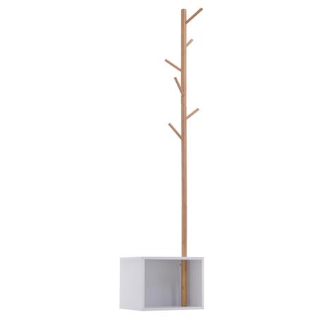 Porte-manteaux blanc bois bambou