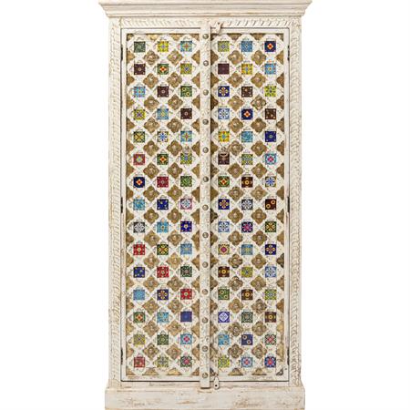 Armoire 2 portes en manguier massif mosaiques