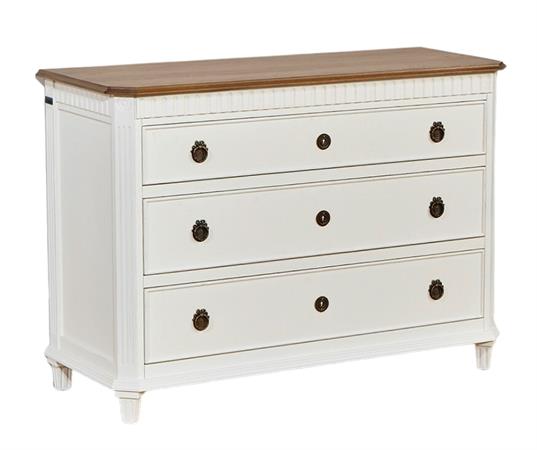 Commode 3 tiroirs plateau en chêne blanche