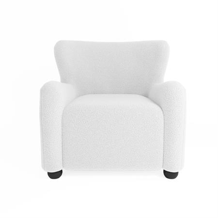 Fauteuil blanc effet laine bouclée