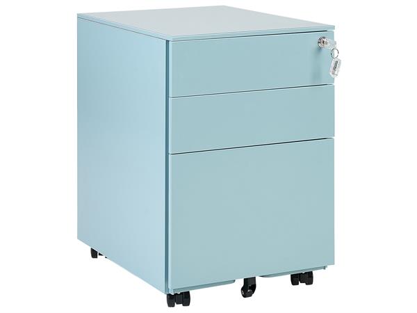 Meuble de rangement métal bleu clair