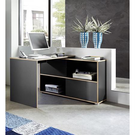 Bureau d'angle contemporain chêne/gris