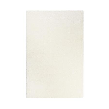Tapis uni contemporaine en polyester blanc 120x170