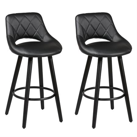 Lot  de 2 tabourets noir