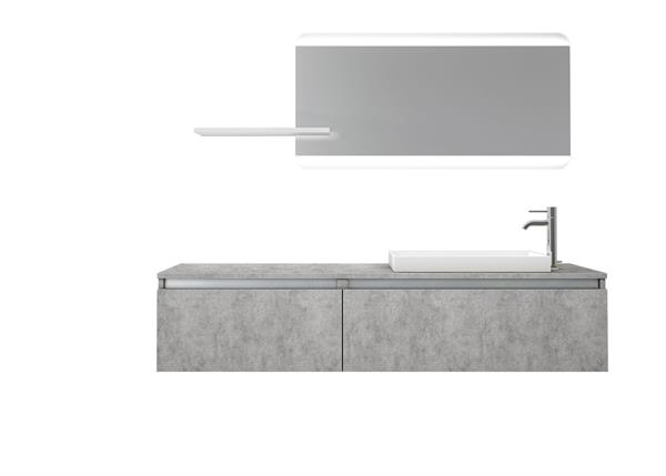 Meuble de salle de bain 6 pièces en mélamine ciment