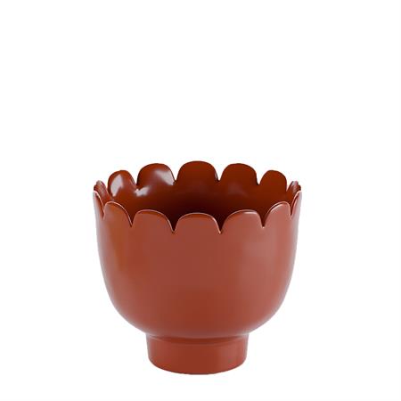 Petit vase forme tulipe en céramique rouge 14cmx16
