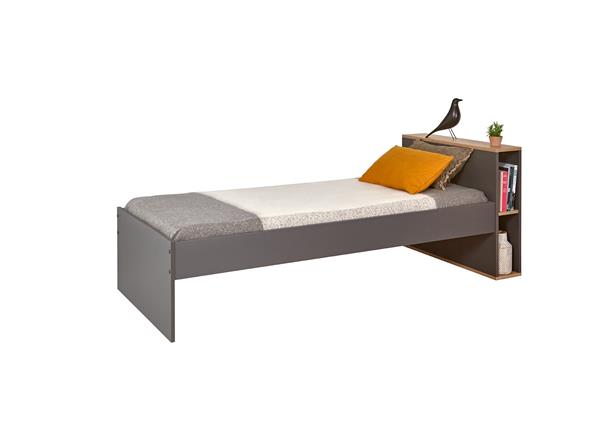 Lit enfant avec rangement 90x200 Ardoise et Chêne