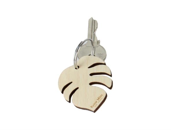 Porte-clés Monstera en bois de bouleau made in france