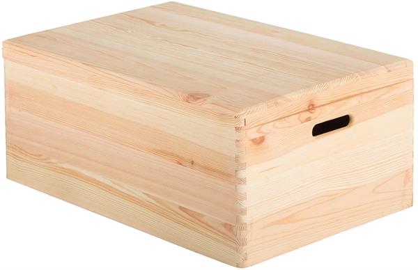 Boîte de rangement en pin massif avec couvercle taille 5