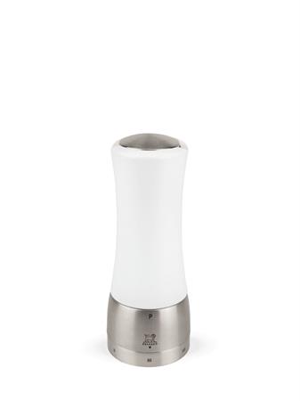 Moulin à poivre manuel en bois et inox blanc H16cm
