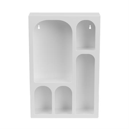 Étagère murale en bois 5 niches coloris blanc