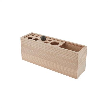 Porte-crayons  beige en bois H14x30