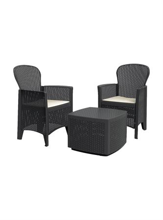 Set salon d'extérieur anthracite 59x57 cm