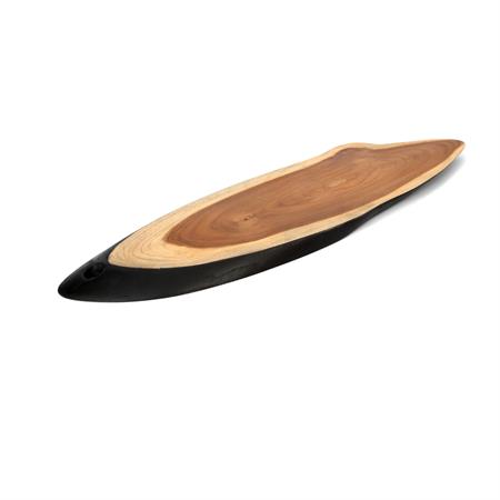 Assiette à tapas en bois naturel noir