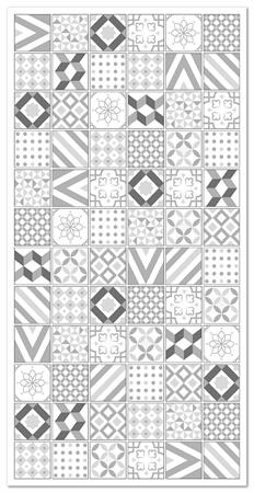 Tapis vinyle carreaux ciments love gris 200x200cm