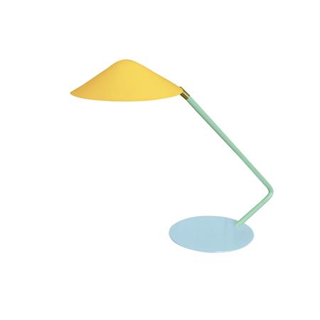 Lampe de bureau ronde métal jaune D40xP40xH40 cm