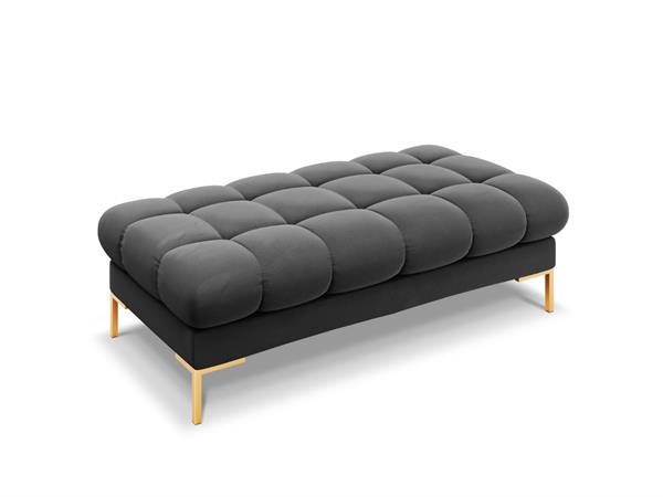 Banc 2 places en tissu velours gris foncé
