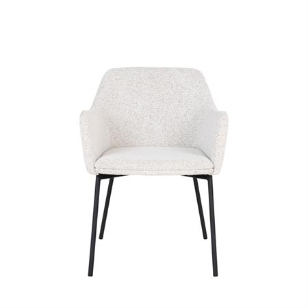 Lot de 2 chaises tissu bouclé blanc style moderne