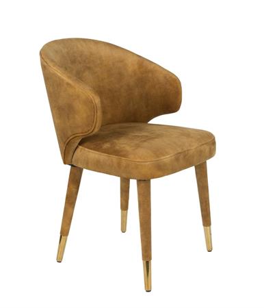 Chaise en velours ocre