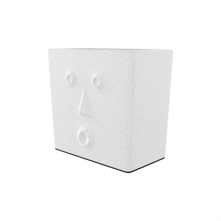 Cache-pot blanc en terre cuite H21 cm
