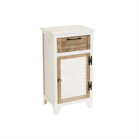 Table de chevet bois blanc et bois cérusé 40x29x74cm