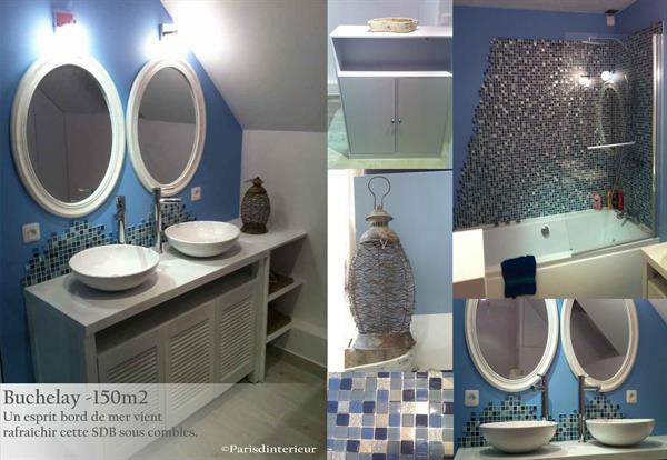 Image Salle de bains bleue Parisdinterieur