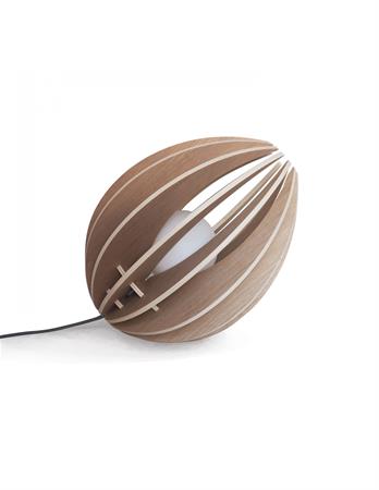Lampe à poser en bois chêne naturel avec fil noir