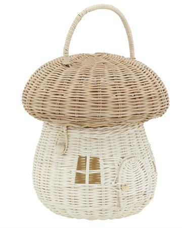 Panier en rotin maison champignon