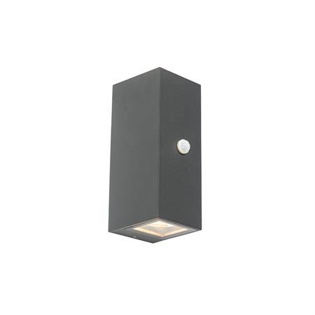Lampe à détecteur extérieur en aluminium gris foncé