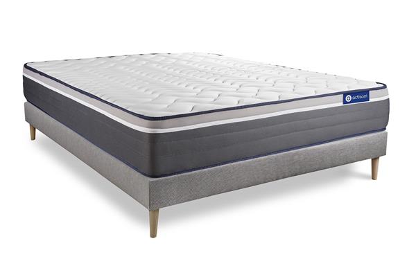 Ensemble 140x200 cm sommier kit gris