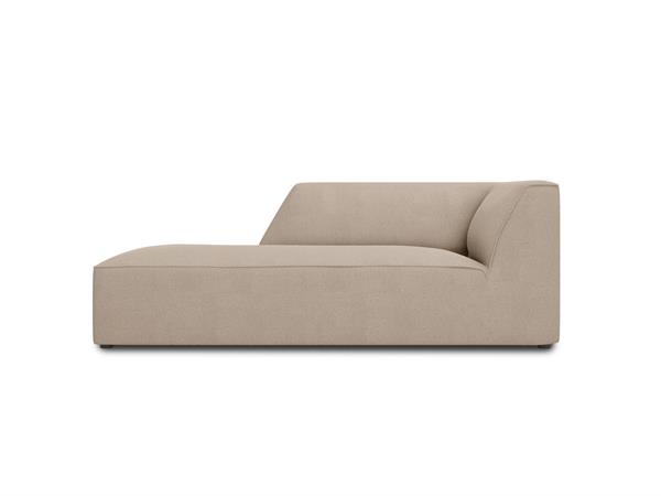 Méridienne gauche 1 place en tissu structurel beige foncé