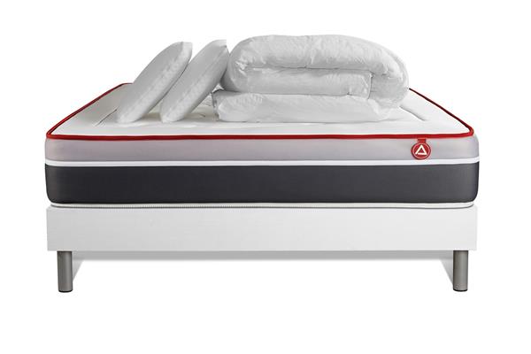 Pack Ressorts  et mémoire de forme 140x190cm kit Blanc